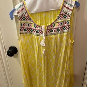 Cute yellow Anthropologie top! Great for summer!!